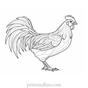 chicken coloring page illustration