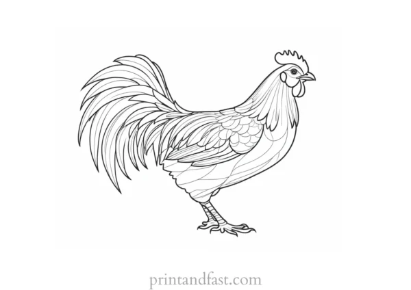 chicken coloring page illustration