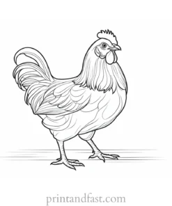 chicken coloring page image