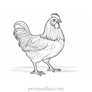 chicken coloring page image