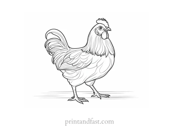 chicken coloring page image