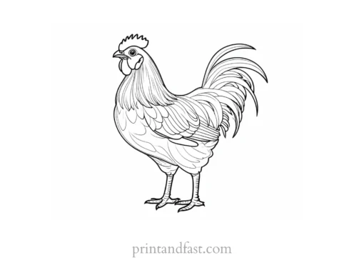 chicken coloring page outline