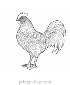 chicken coloring page pattern