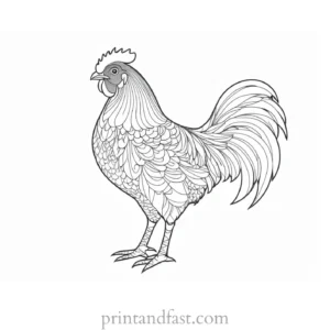 chicken coloring page pattern