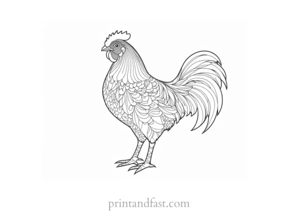 chicken coloring page pattern