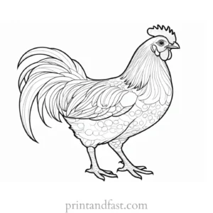 chicken coloring page printable