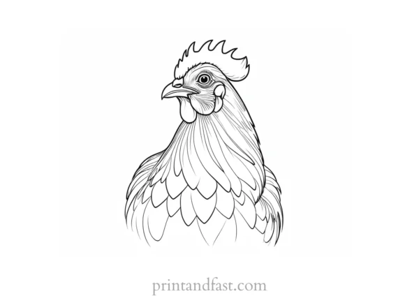 chicken coloring page sketch