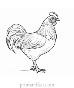 chicken coloring page template