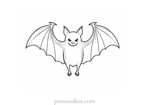 coloring page halloween bat