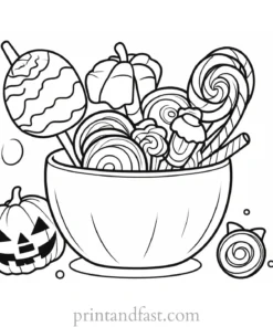 coloring page halloween candy