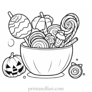 coloring page halloween candy