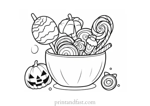 coloring page halloween candy