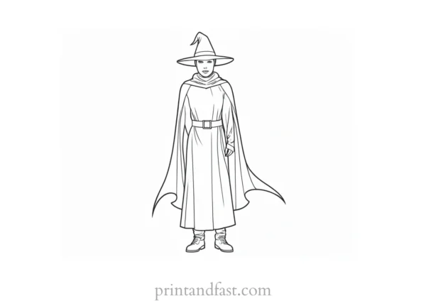 coloring page halloween costume