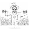 coloring page halloween scarecrow