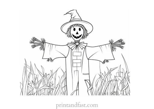 coloring page halloween scarecrow