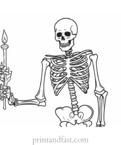 coloring page halloween skeleton