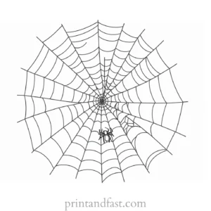 coloring page halloween spider web