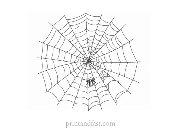 coloring page halloween spider web