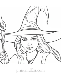 coloring page halloween witch