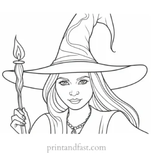 coloring page halloween witch