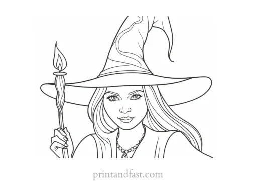 coloring page halloween witch