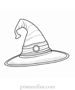 coloring page halloween witch hat