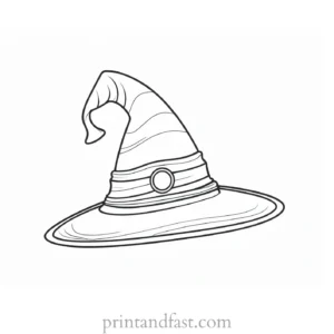 coloring page halloween witch hat