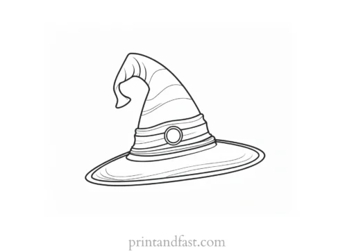 coloring page halloween witch hat