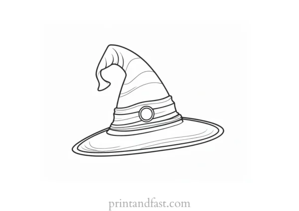 coloring page halloween witch hat