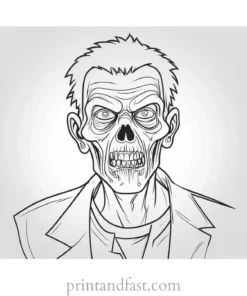 coloring page halloween zombie