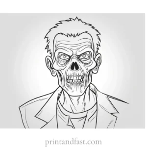 coloring page halloween zombie