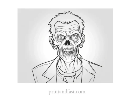 coloring page halloween zombie