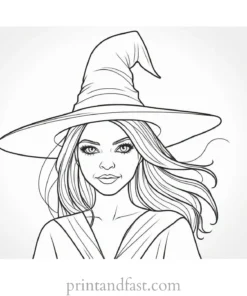 creepy Witch Coloring Page