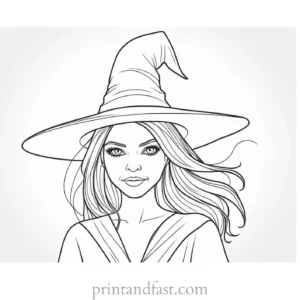 creepy Witch Coloring Page