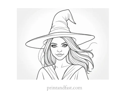 creepy Witch Coloring Page