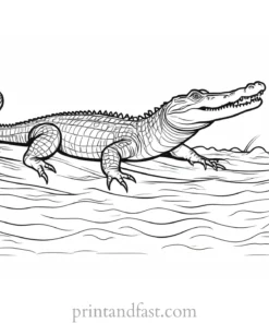 crocodile coloring page advanced