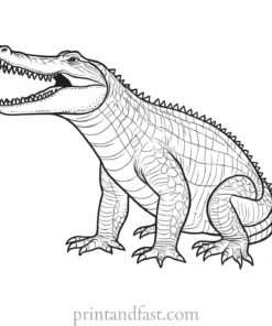 crocodile coloring page cute