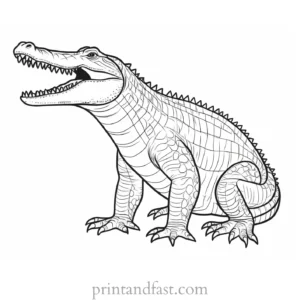 crocodile coloring page cute