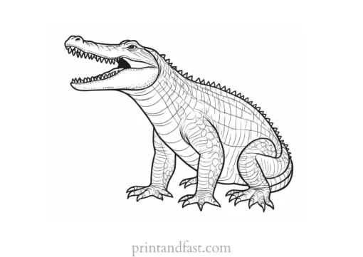 crocodile coloring page cute