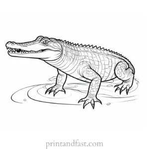 crocodile coloring page detailed