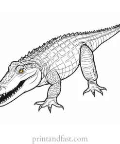 crocodile coloring page easy