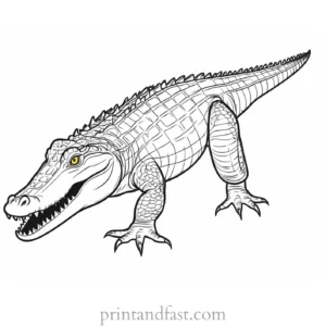 crocodile coloring page easy