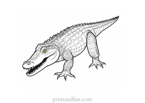 crocodile coloring page easy