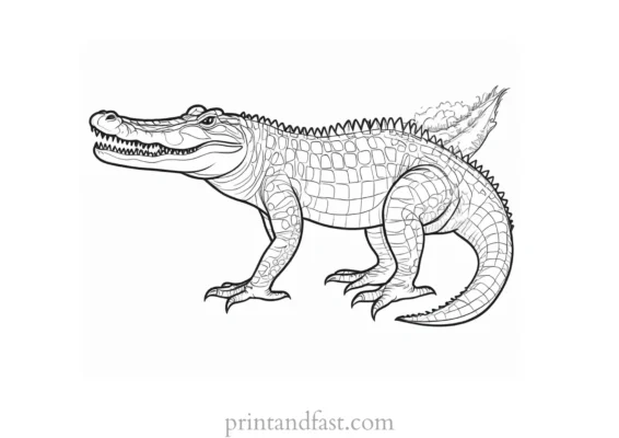 crocodile coloring page free