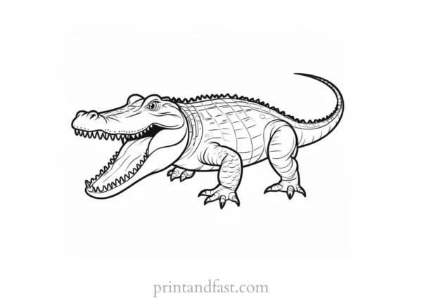 crocodile coloring page fun