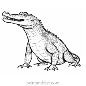 crocodile coloring page intricate