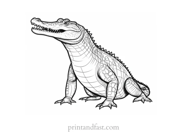 crocodile coloring page intricate