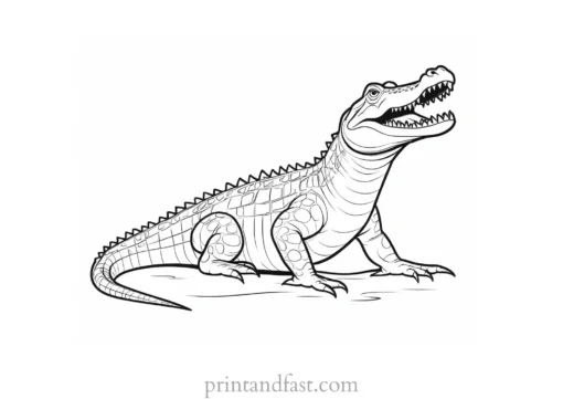 crocodile coloring page printable