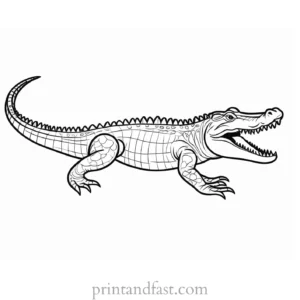 crocodile coloring page realistic