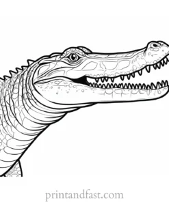 crocodile coloring page simple